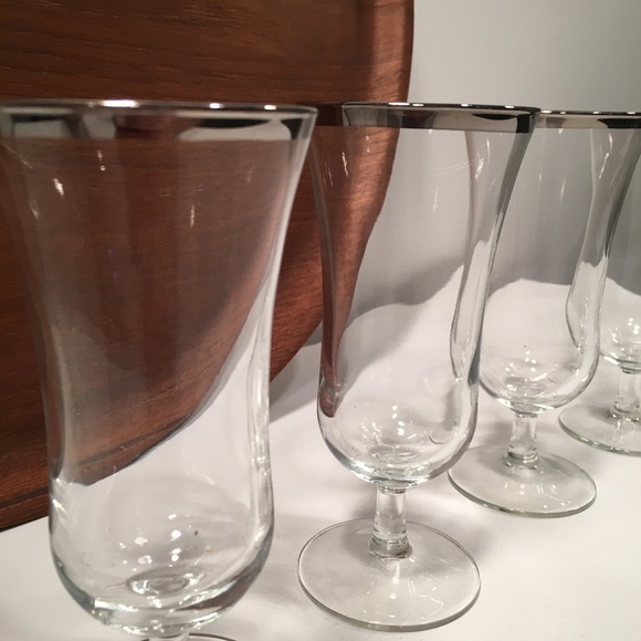 🌟SOLD Mid Century MCM Silver Rimmed Glasses - Picture 3 of 4